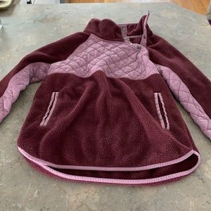 Abercrombie fleece pullover, asymmetrical button snaps